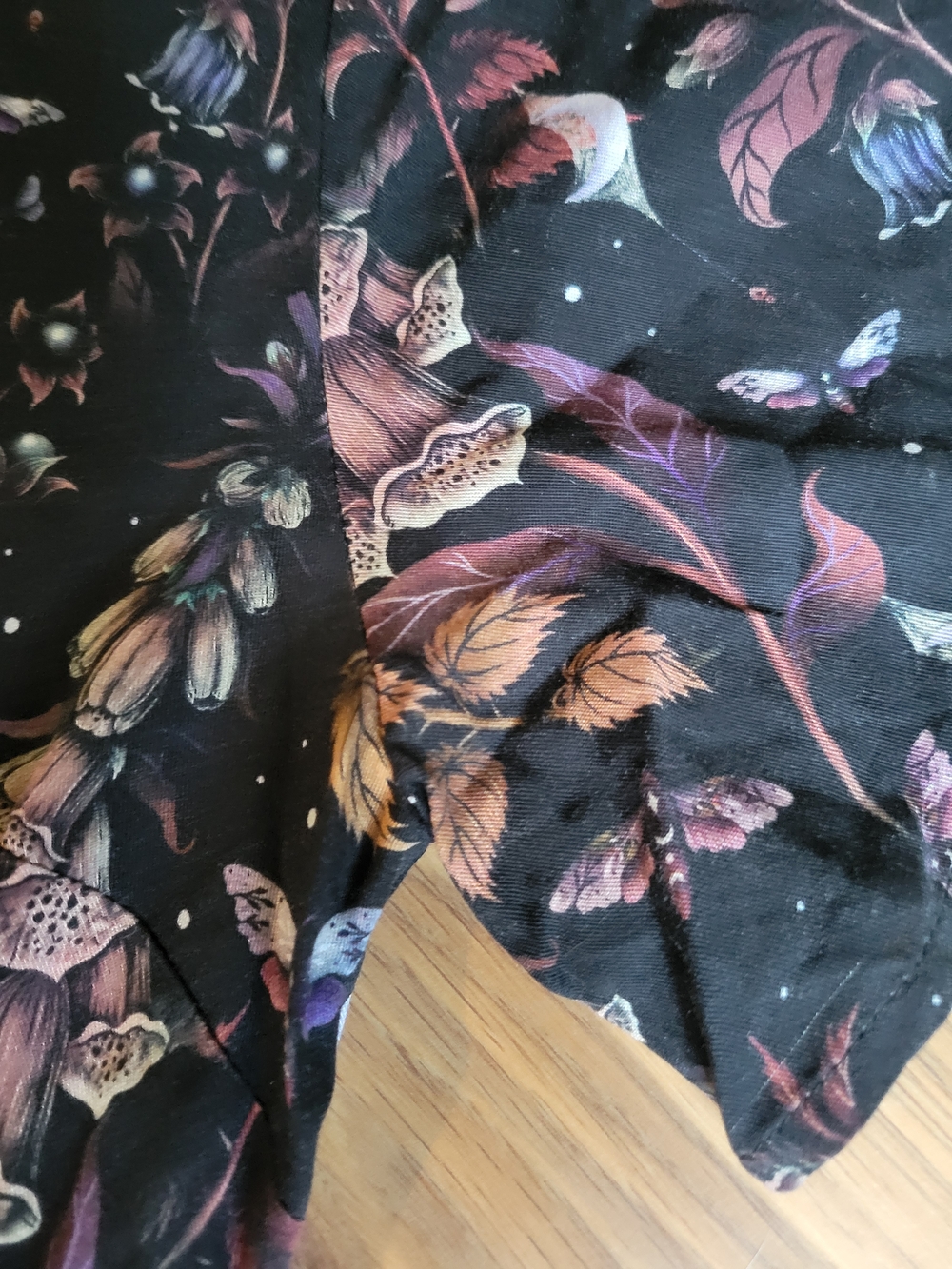 Disturbia Foxglove Midi Shirt Dress - Dark Floral Whimsigoth Size US 6 - Picture 7 of 11